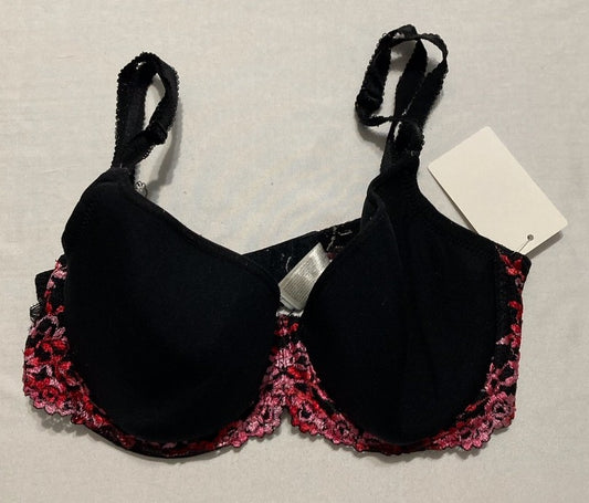 NWD WACOAL Embrace Lace Contour Bra BLACK/RED 32D