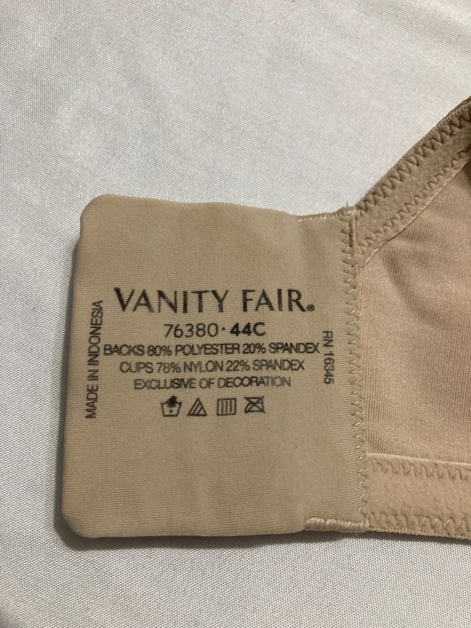 NWD VANITY FAIR Beauty Back Smoothing Underwire Bra BEIGE 44C
