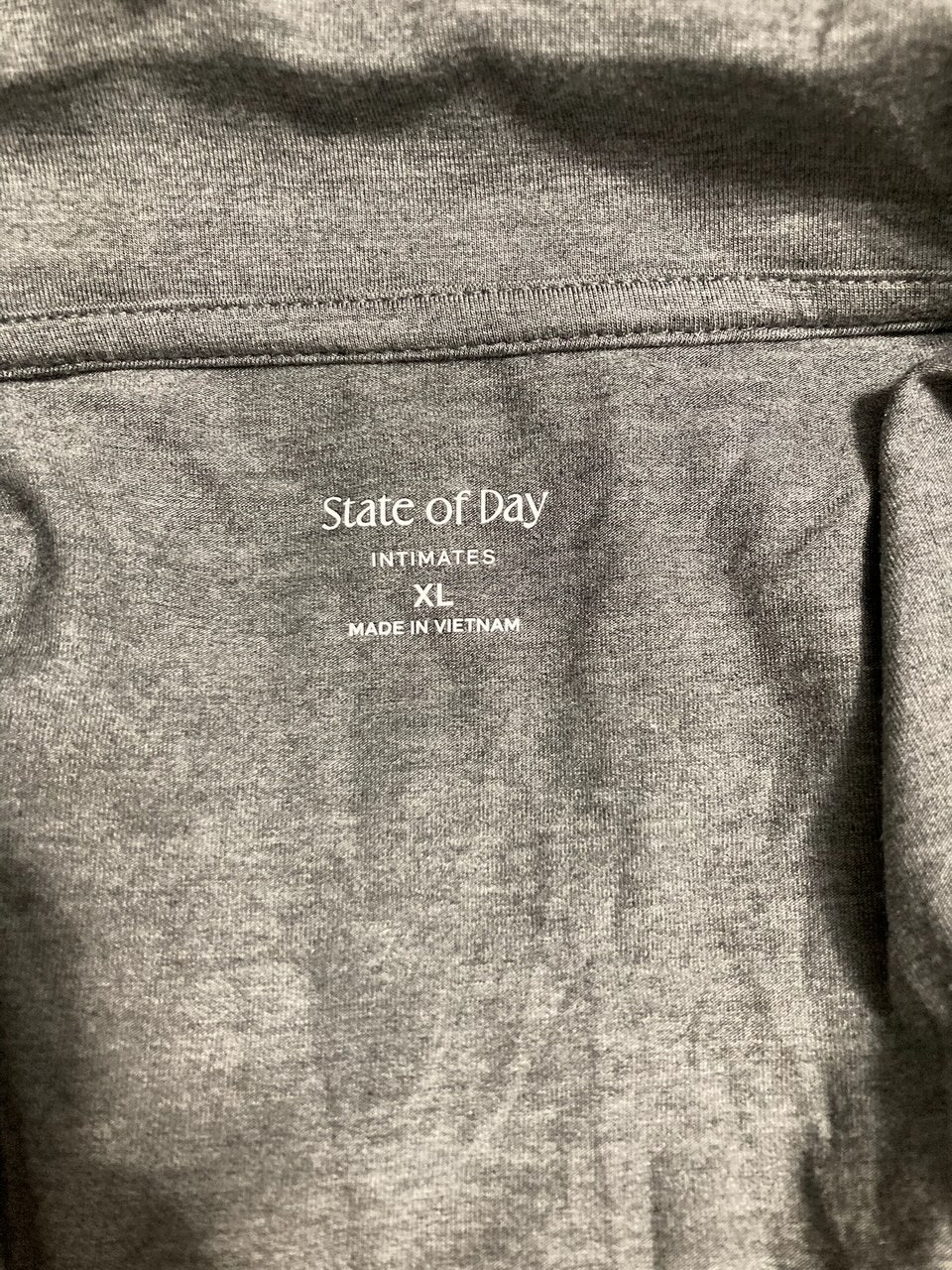 STATE OF DAY 2-Pc. Short-Sleeve Notched-Collar Pajama Set PEWTER XL