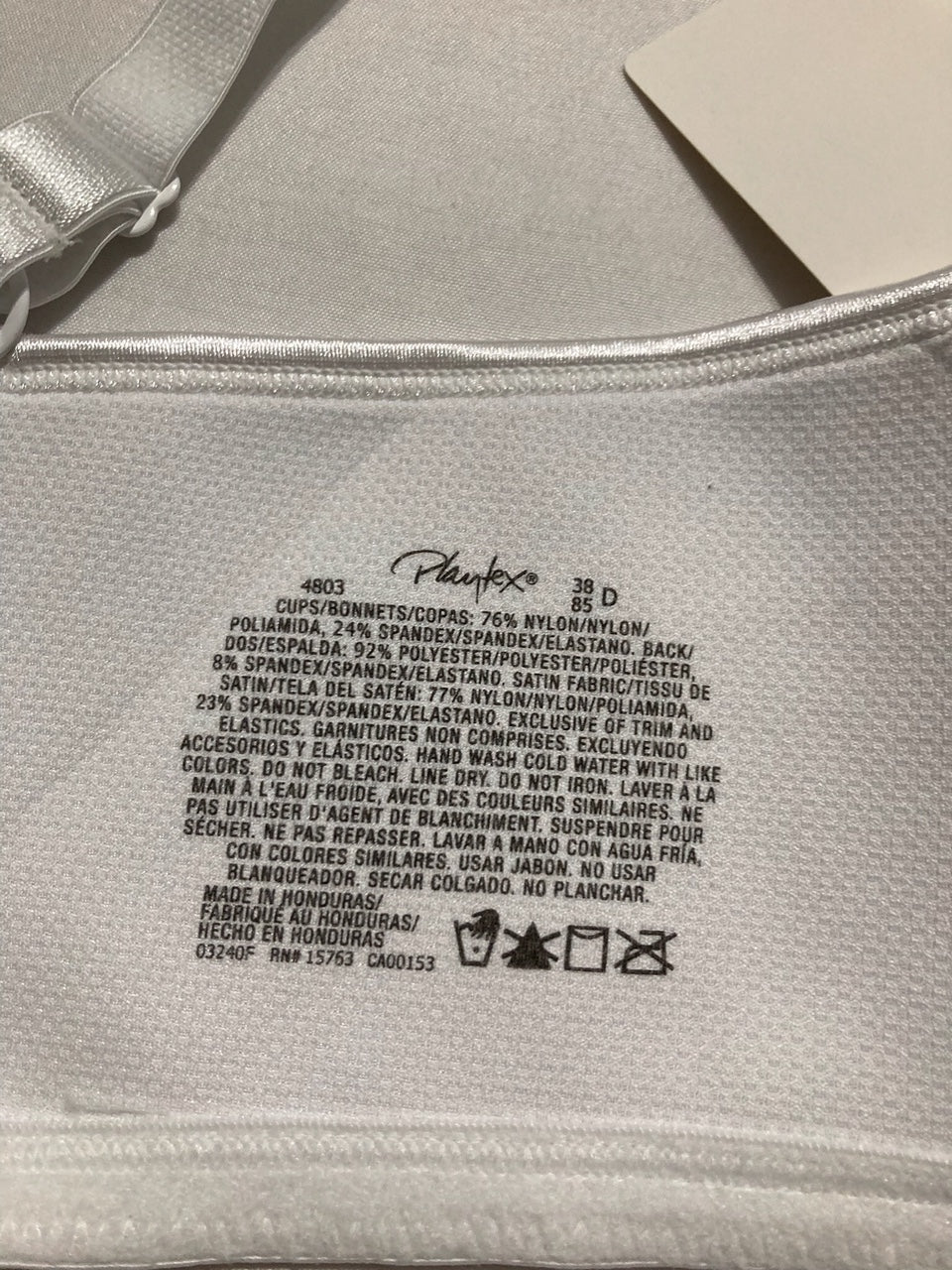 NWD PLAYTEX Wireless Bra 18 Hour Plus-Size T-Shirt Bras WHITE 38D