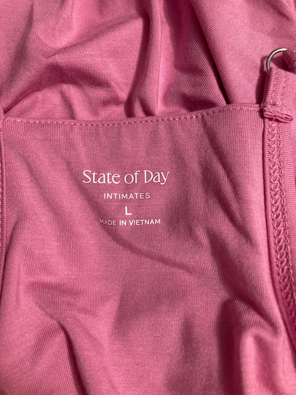 STATE OF DAY Cami Pajamas Top Spaghetti Straps THULIAN PHINK L