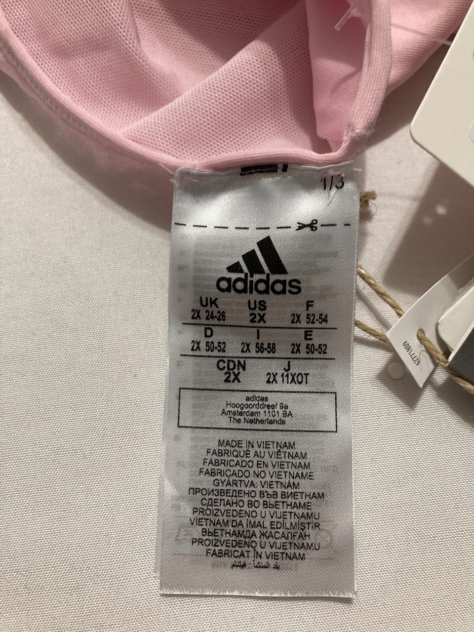 NWD ADIDAS Powerreact Training Medium Support Bra PINK 2X