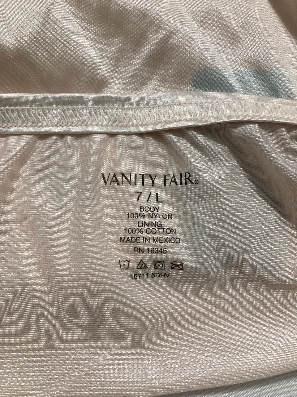 VANITY FAIR Perfectly Yours Traditional Nylon Brief Panties BEIGE L