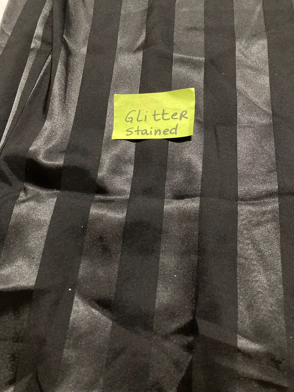 NWD LINEA DONATELLA 2-Pc. Satin Feather-Trim Pajama Set BLACK S