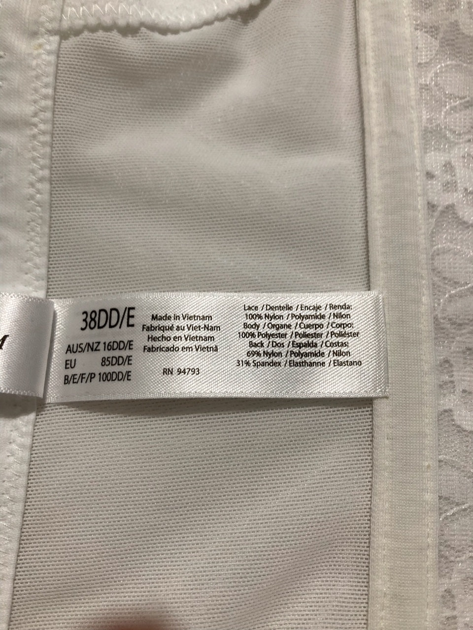 NWD DOMINIQUE Lace Longline Corset Bustier Bra WHITE 38DD