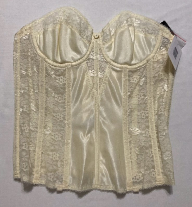 NWD DOMINIQUE Lace Longline Corset Bustier Bra IVORY 36B