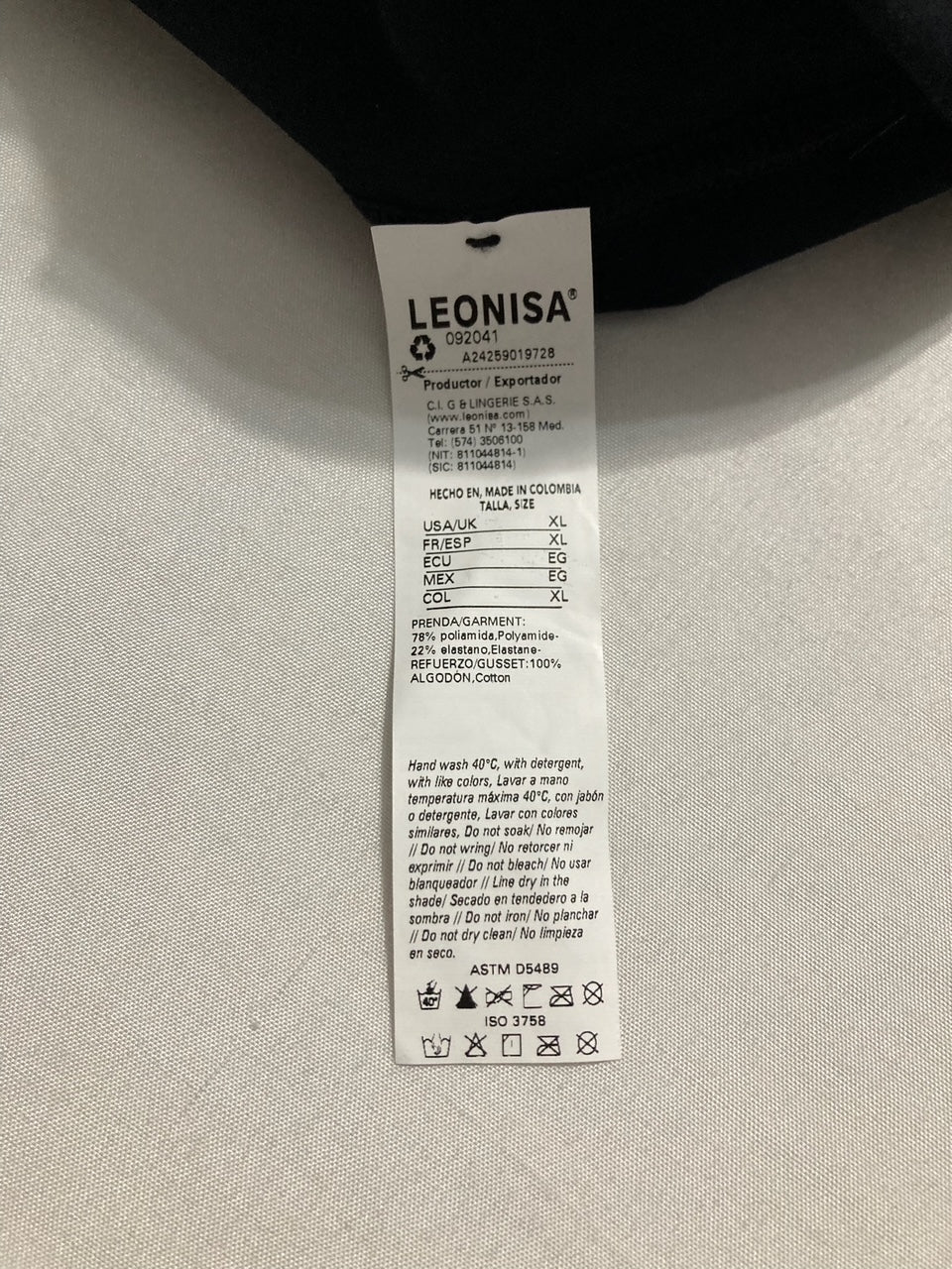 LEONISA High-Waisted Seamless Moderate Shaper Thong Panty BLACK XL