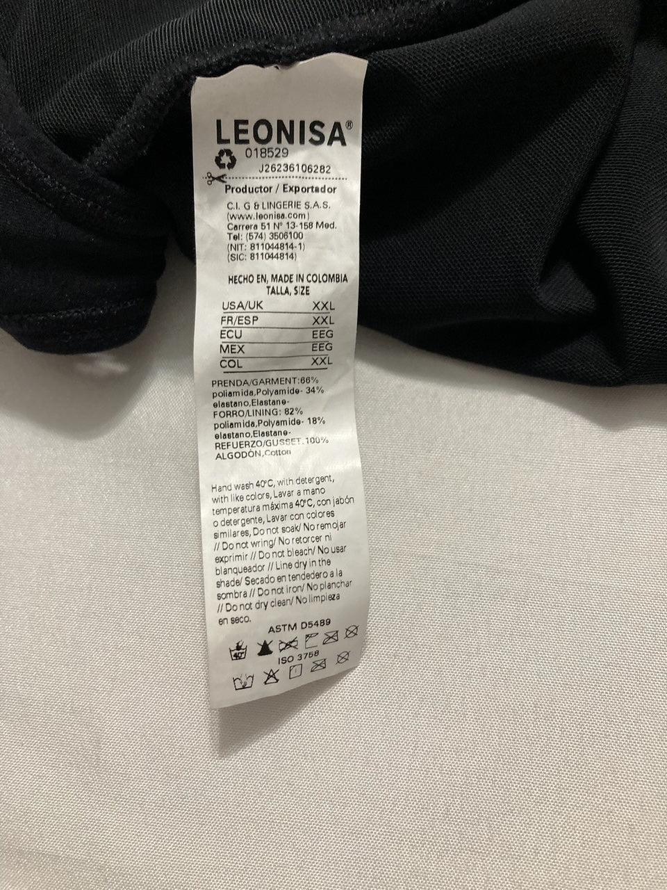 LEONISA Sculpting Butt Lifting Body Shaper with Front Hook BLACK 2XL