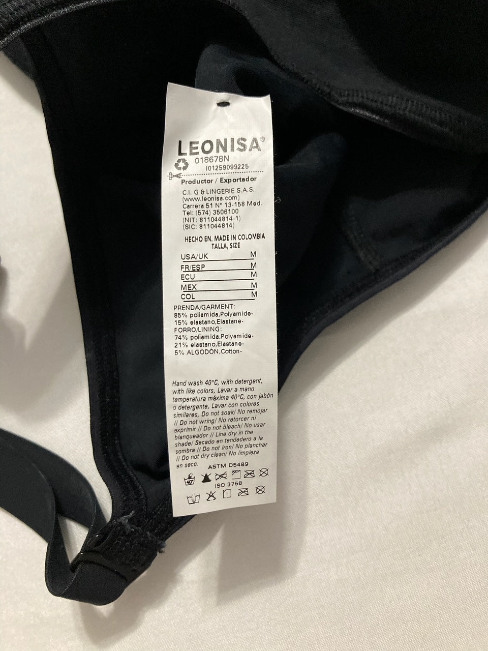 LEONISA Shapewear Bodysuit with Boyshort Bottom BLACK M