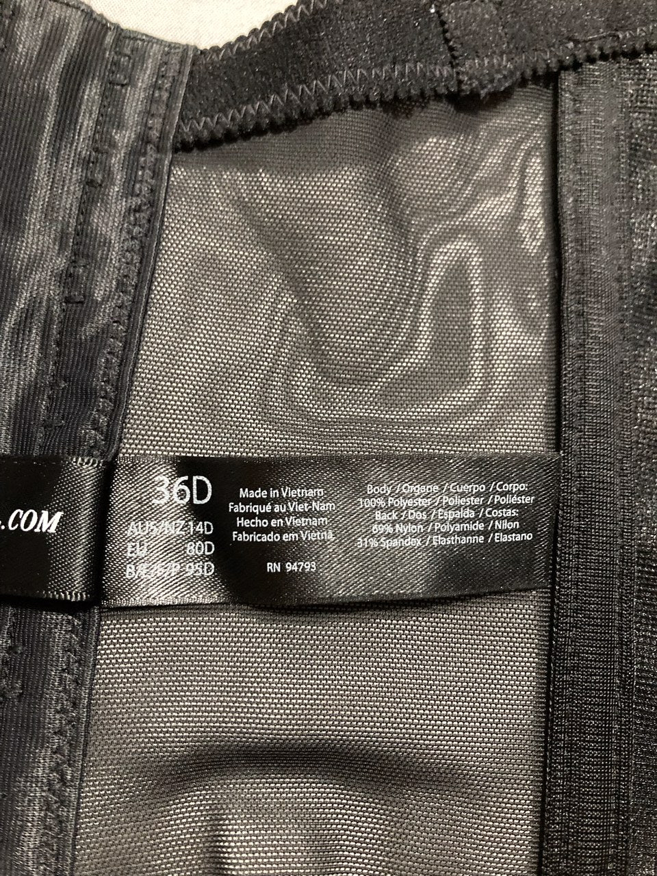 NWD DOMINIQUE Backless Strapless Juliette Satin Longlin BLACK 36D