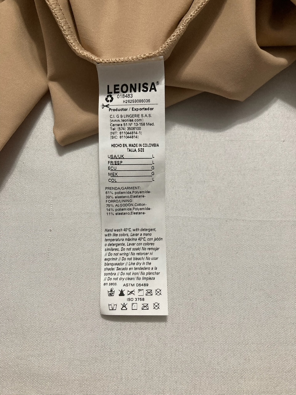 LEONISA Bodysuit Shaper GOLDEN BEIGE L