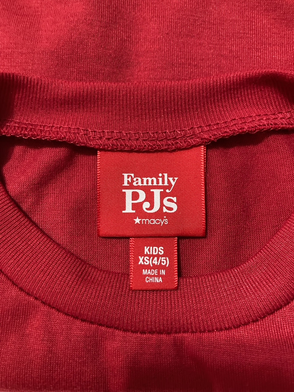 FAMILY PJS Toddler, Little & Big Kids Top Merry & Bright RED XS