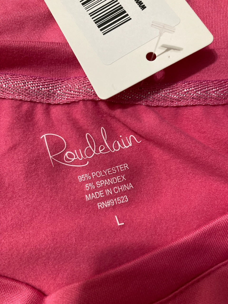 ROUDELAIN Long-Sleeve Drop Shoulder Top PINK L