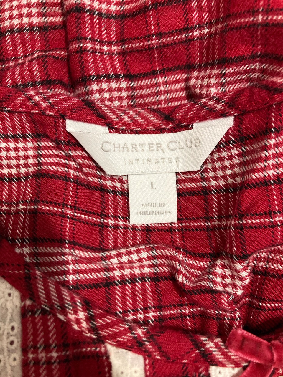 CHARTER CLUB Dress long sleeve RED L