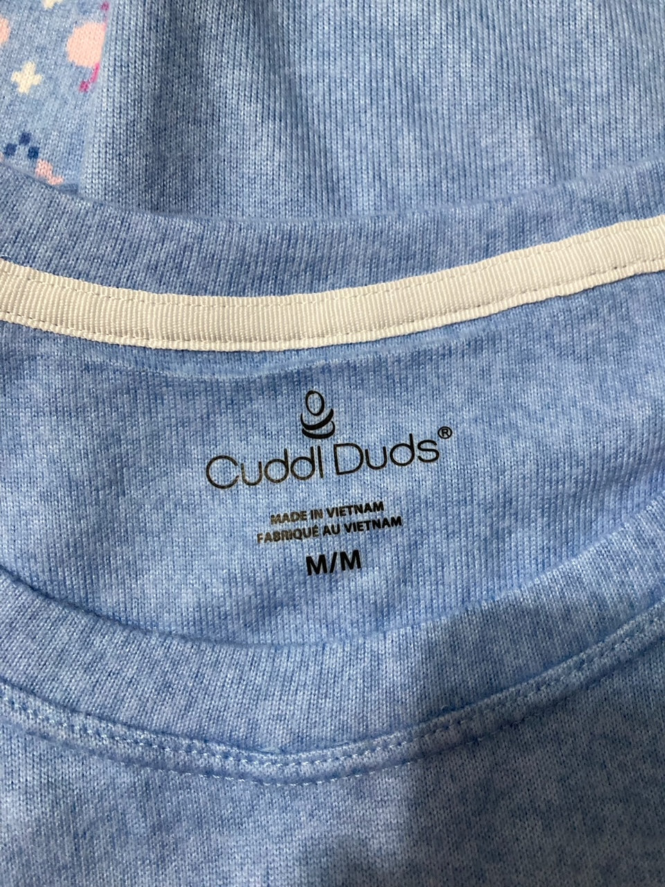 CUDDL DUDS Brushed Sweater Knit Long Sleeve Pajama Top BLUE M