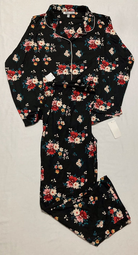 FLORA Pajama Set 2 Piece BLACK L