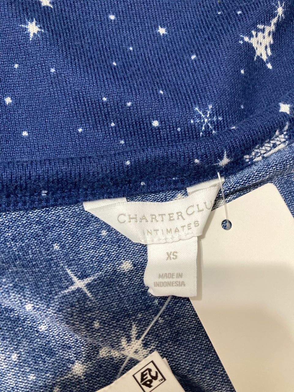 CHARTER CLUB Printed Packaged Pajama Top BLUE XS