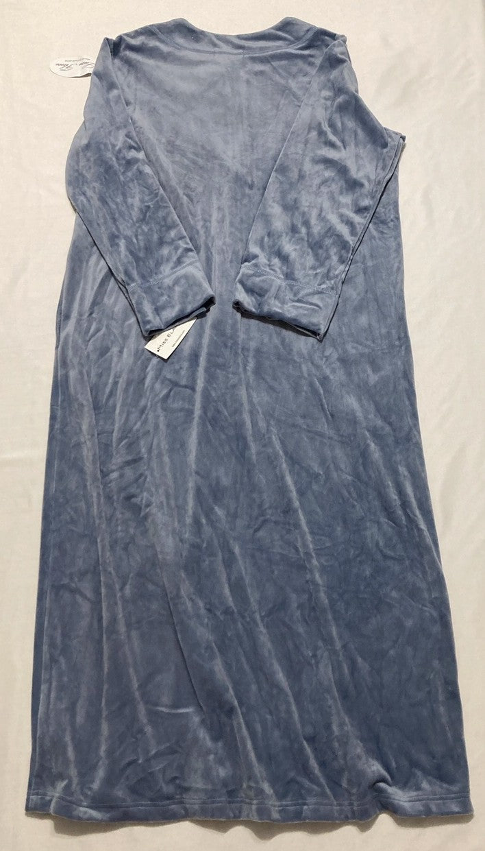 MISS ELAINE Fleece Long Robe BLUE S