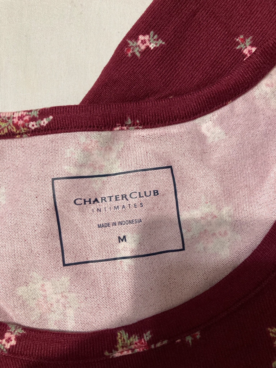 CHARTER CLUB Nightwear and sleepwear chemise Long sleeve RED M