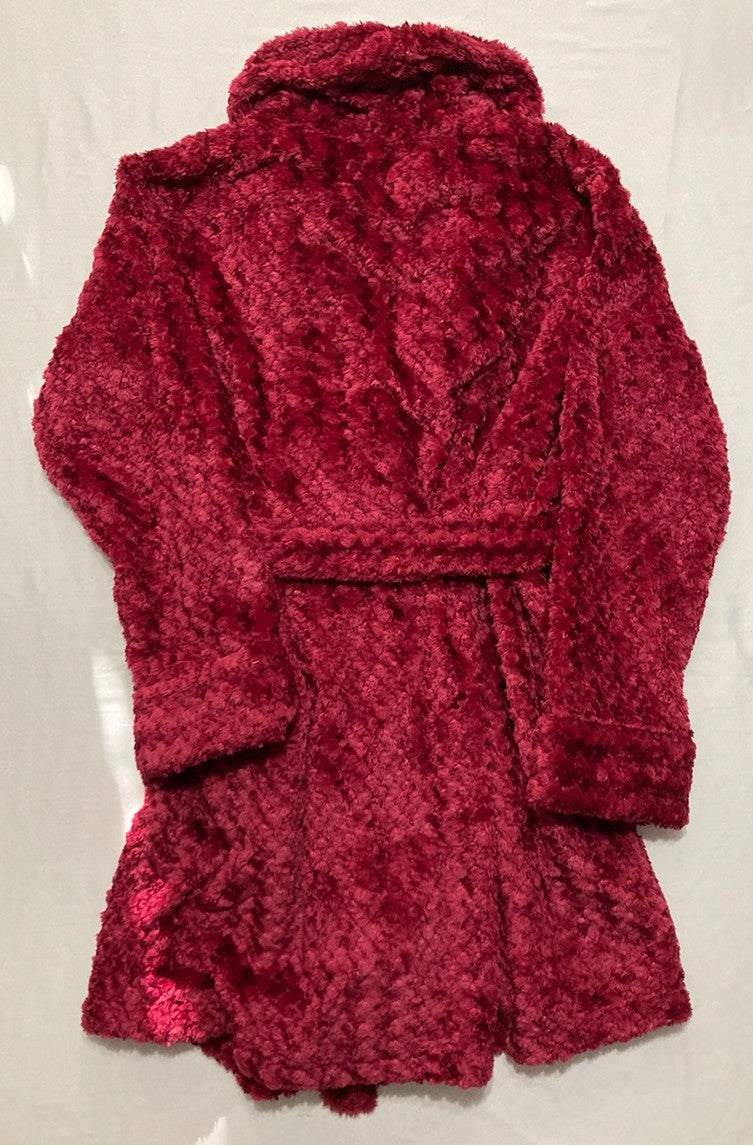 TOMMY HILFIGER Long Sleeve Plush Robe RED S/M