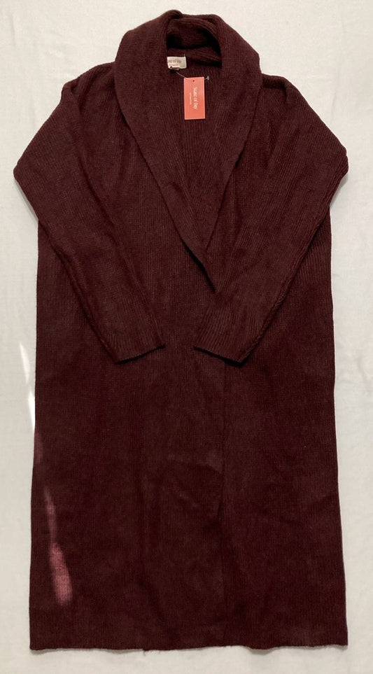 STATE OF DAY Knit Long-Sleeve Duster Robe RED XS/S