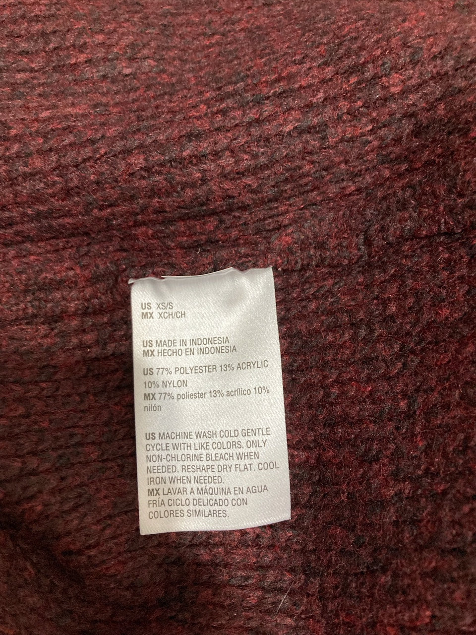 STATE OF DAY Knit Long-Sleeve Duster Robe RED XS/S