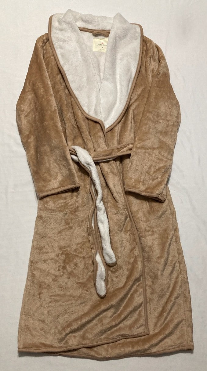 CUDDI DUDS Chenille Wrap Robe BROWN S