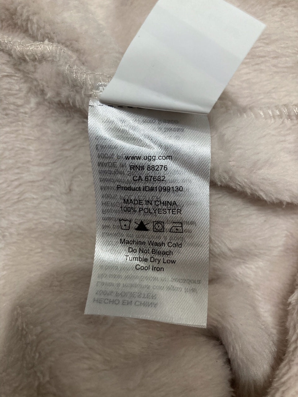 UGG Hooded Plush Fleece Long Cozy Robe NUDE S