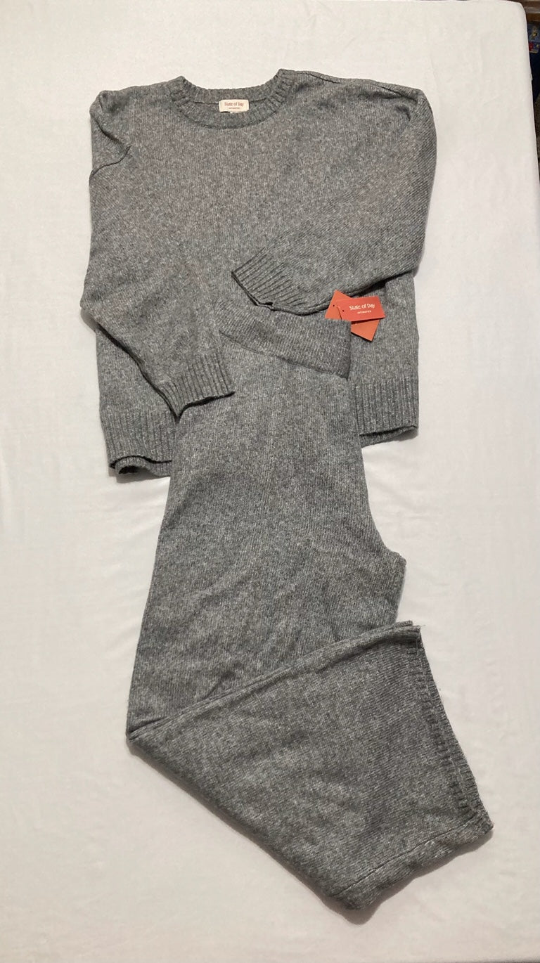 STATE OF DAY Indulge & Rest Sweater Loungewear Set GRAY L