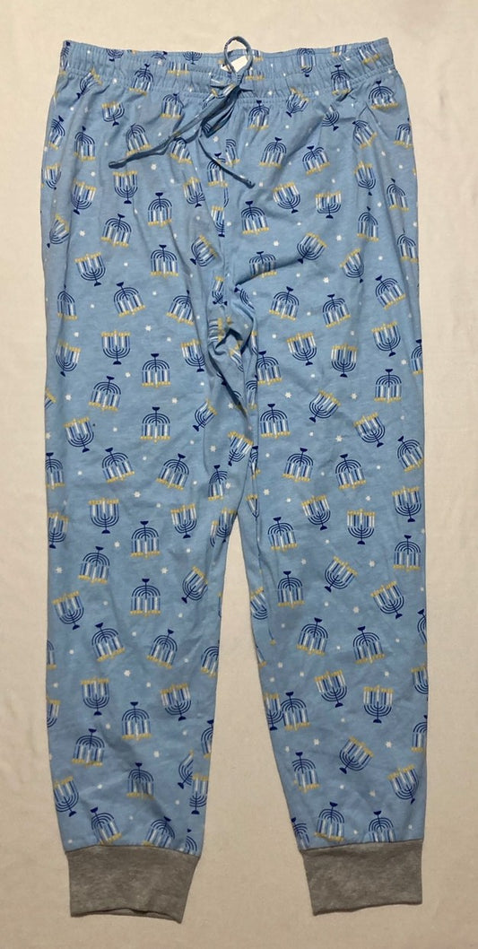 FAMILY PJS Jogger-Leg Pajama Pants Gray Heathe BLUE L