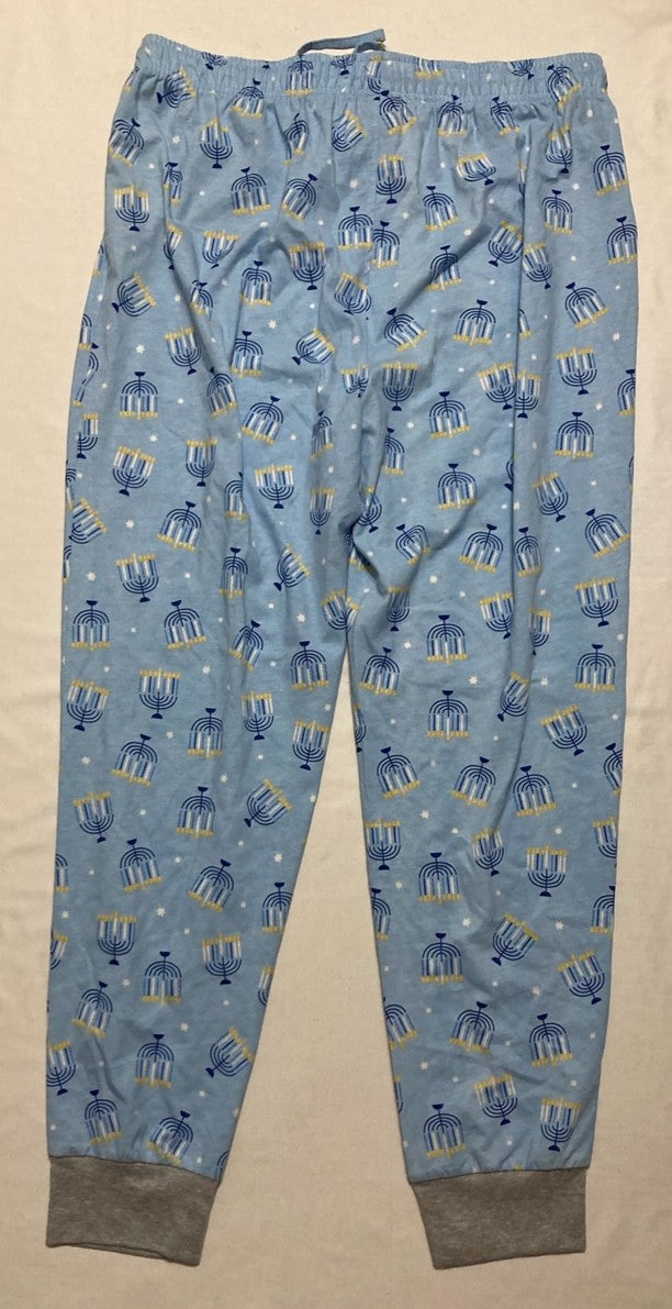 FAMILY PJS Jogger-Leg Pajama Pants Gray Heathe BLUE L