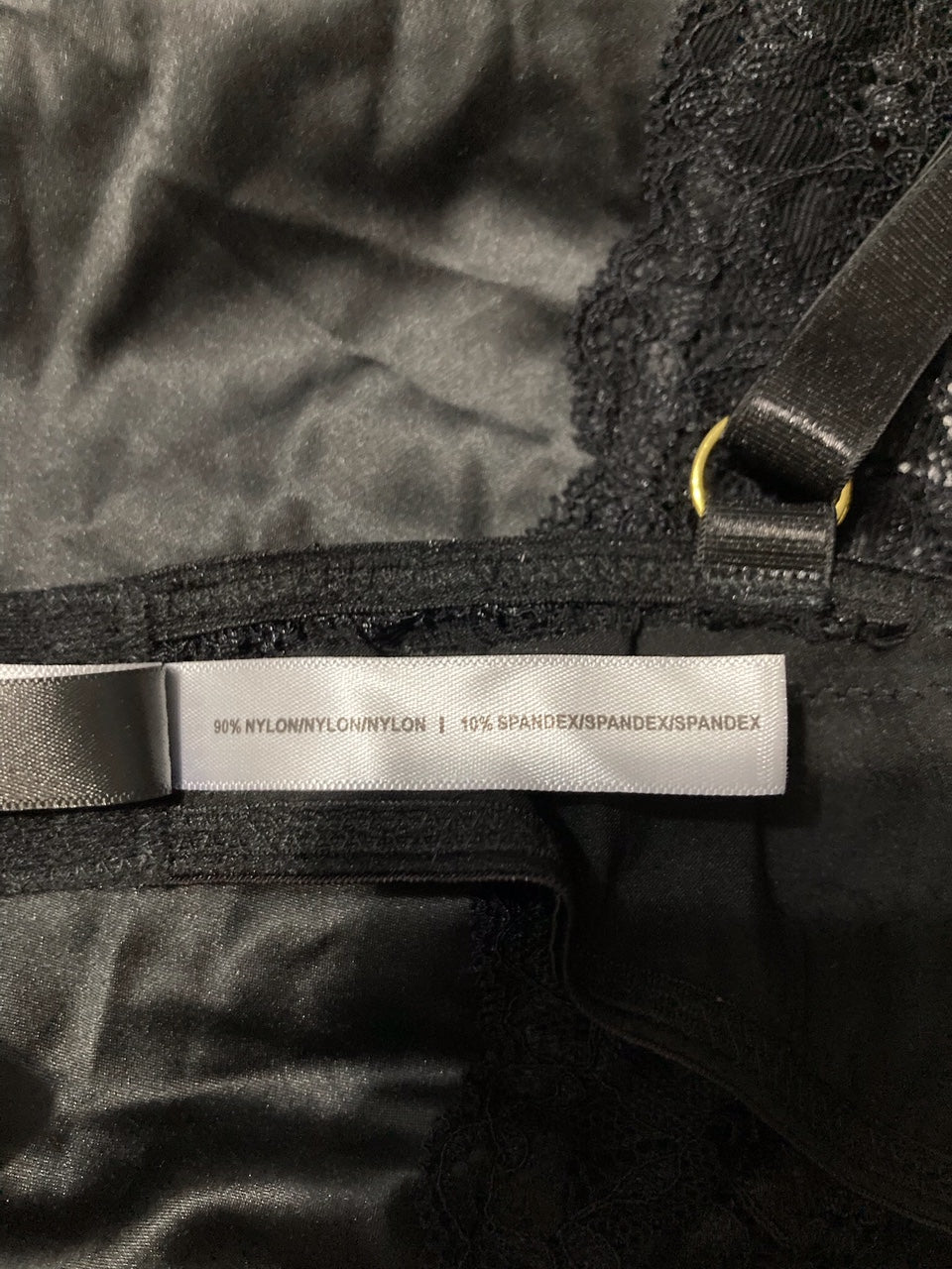 OH LA LA CHERI Plunge Neck Underwire Chemise with Lace Inset BLACK XL