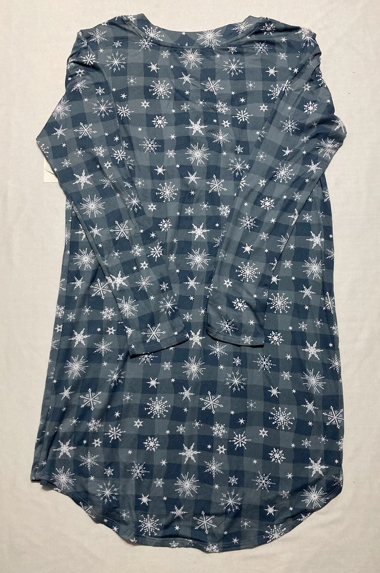 ROUDELAIN Long Sleeve Pajama Dress BLUE XS