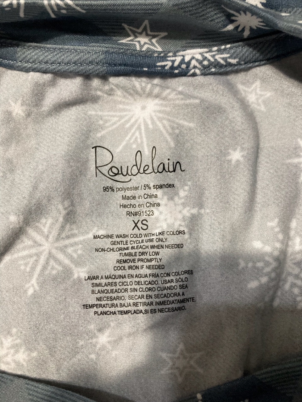 ROUDELAIN Long Sleeve Pajama Dress BLUE XS