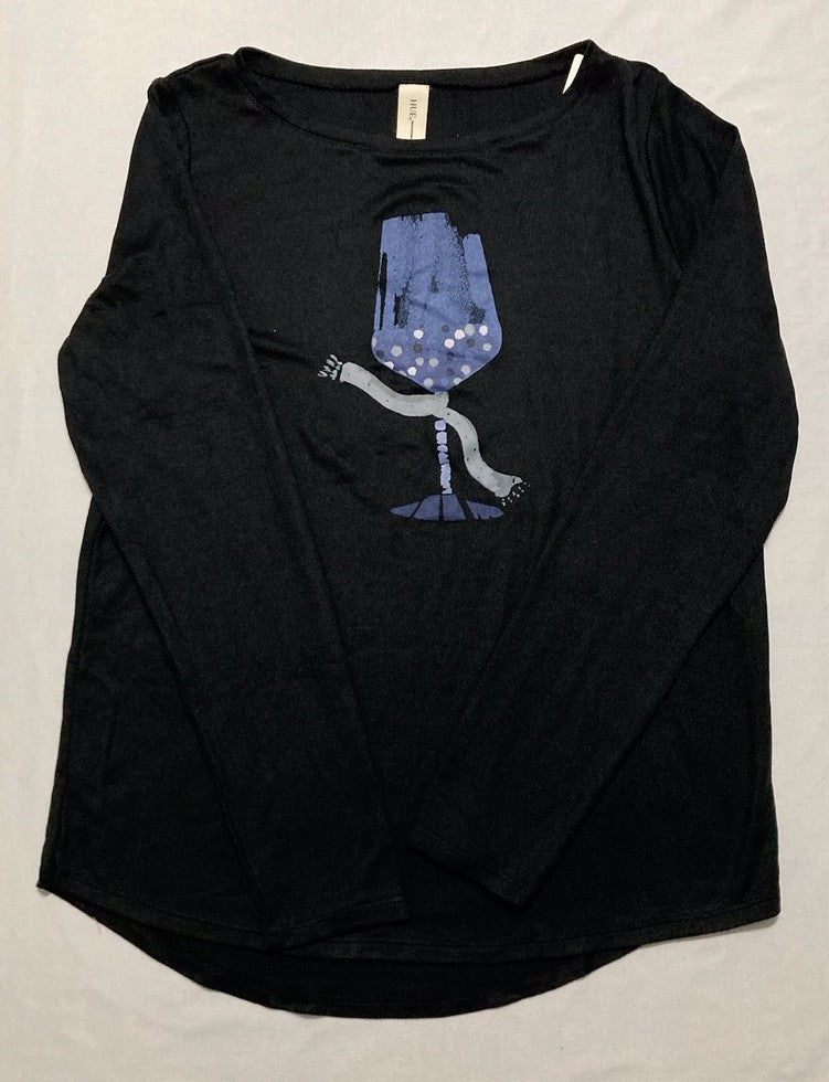 HUE Shirt long sleeve BLACK M