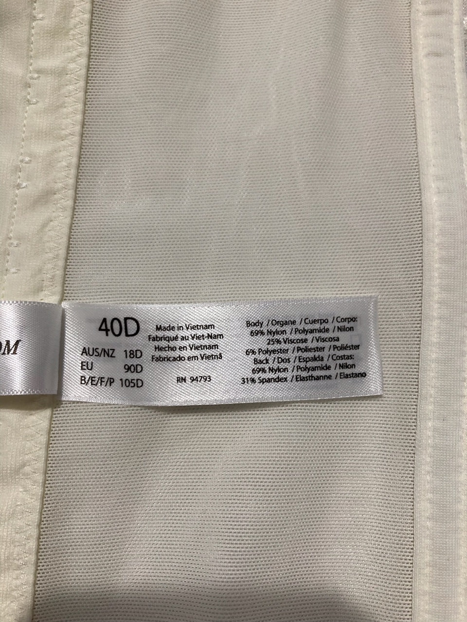 DOMINIQUE Torsolette Embroidered Lace BONE 40D