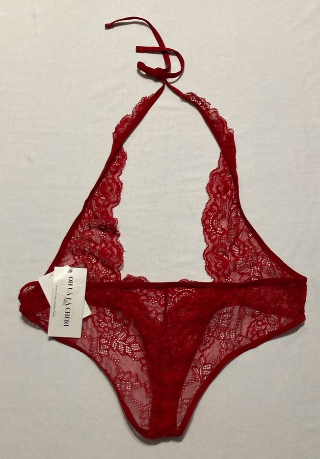 OH LA LA CHERI Charlena Crossover High Waist Panties RED L/XL