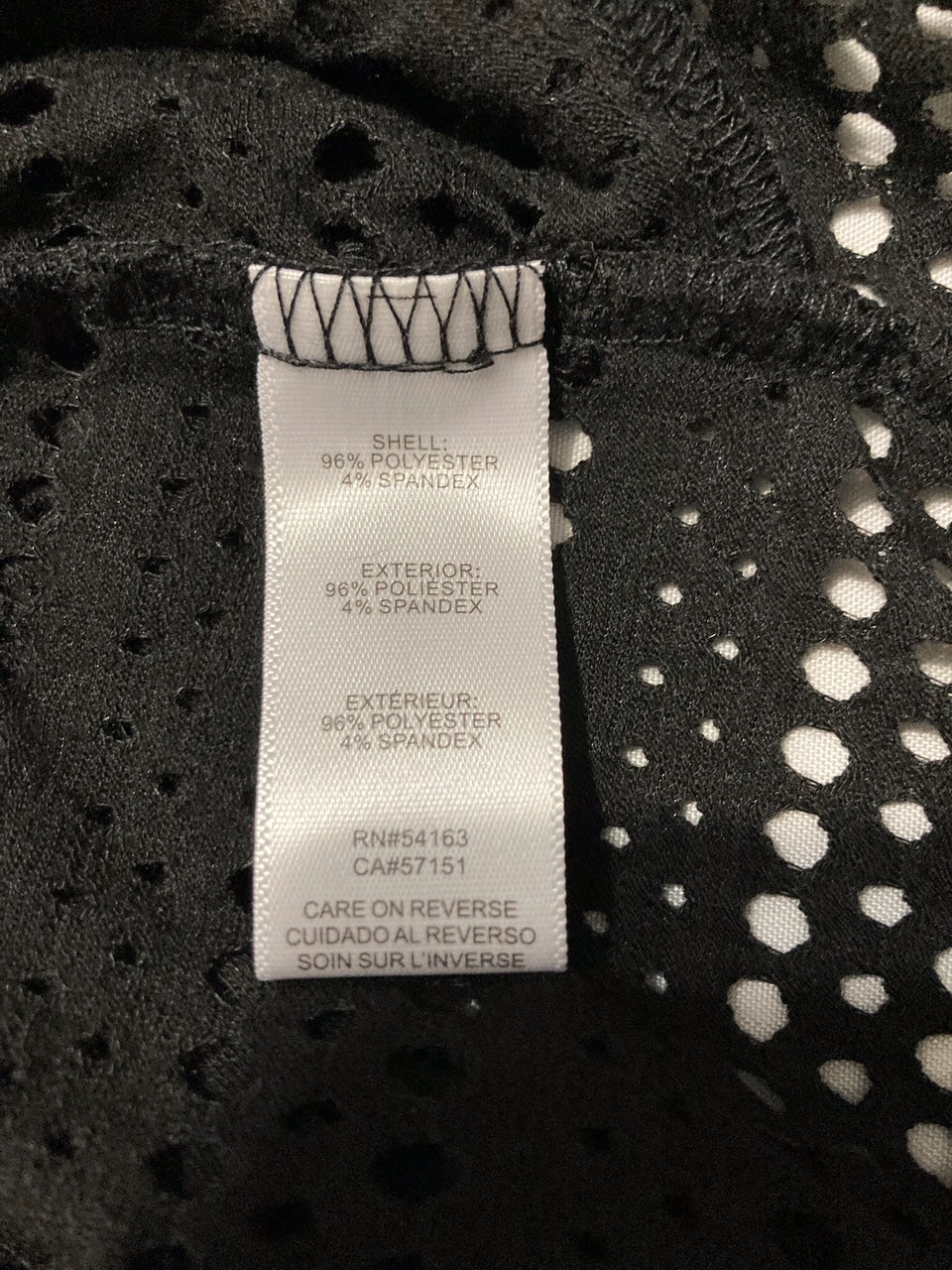 CALVIN KLEIN Swimwear Crochet Striped Hooded Tunic Swim Cover-Up BLACK S/M