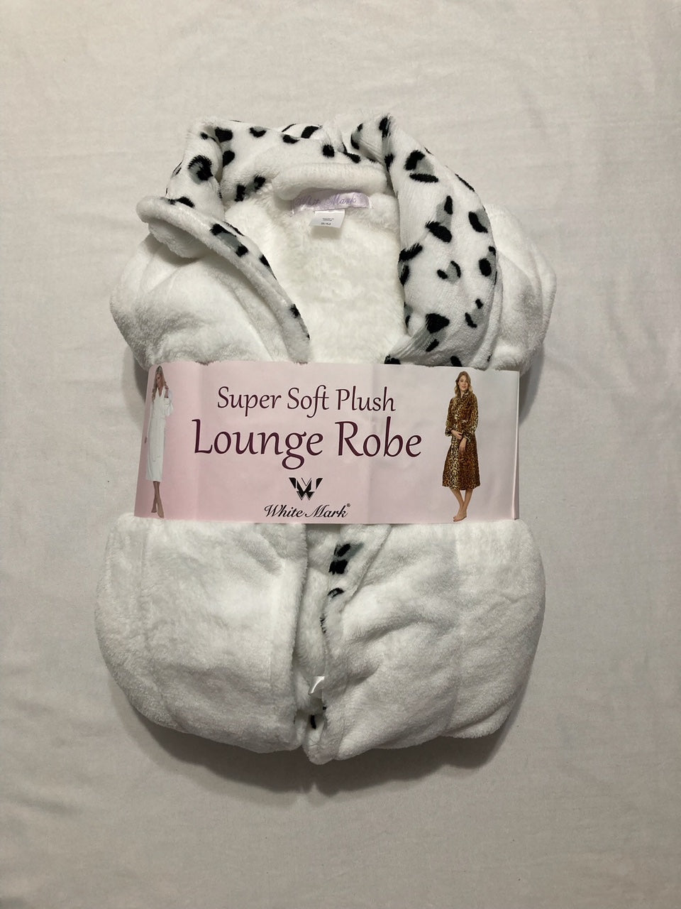 WHITE MARK Long Cozy Loungewear Belted Robe WHITE