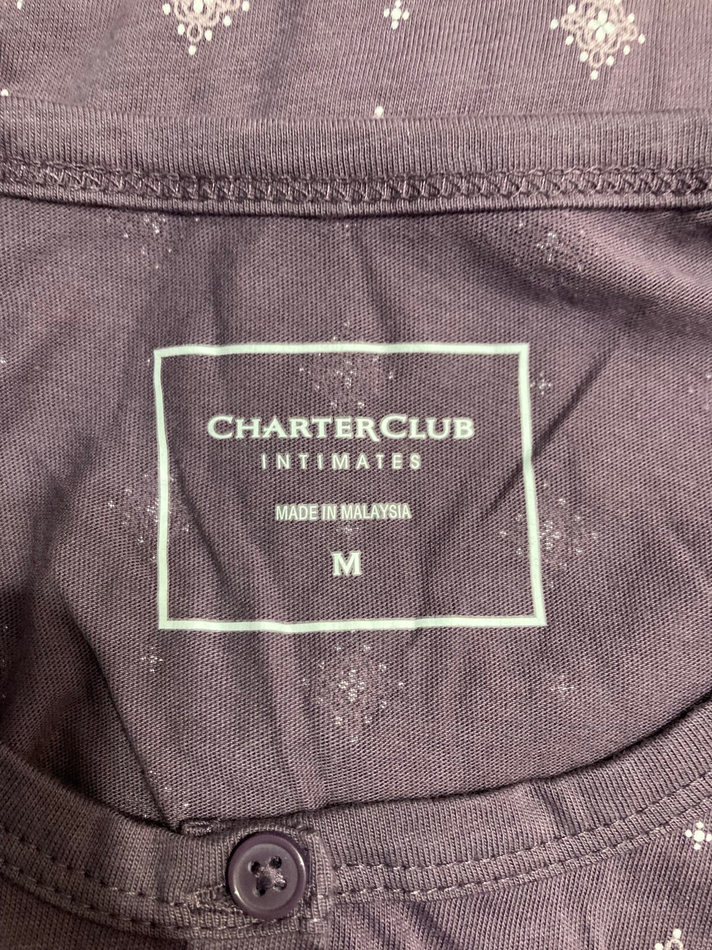 CHARTER CLUB Cotton Printed Button-Front Pajama Set DIAMOND GEO M