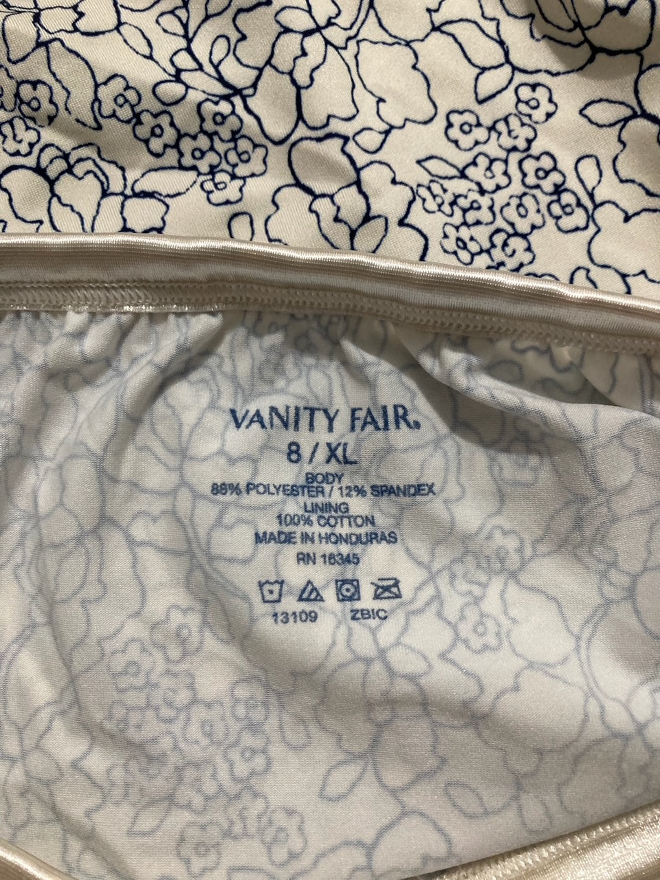 VANITY FAIR Illumination Brief Panties TRANQUIL LACE PRINT XL