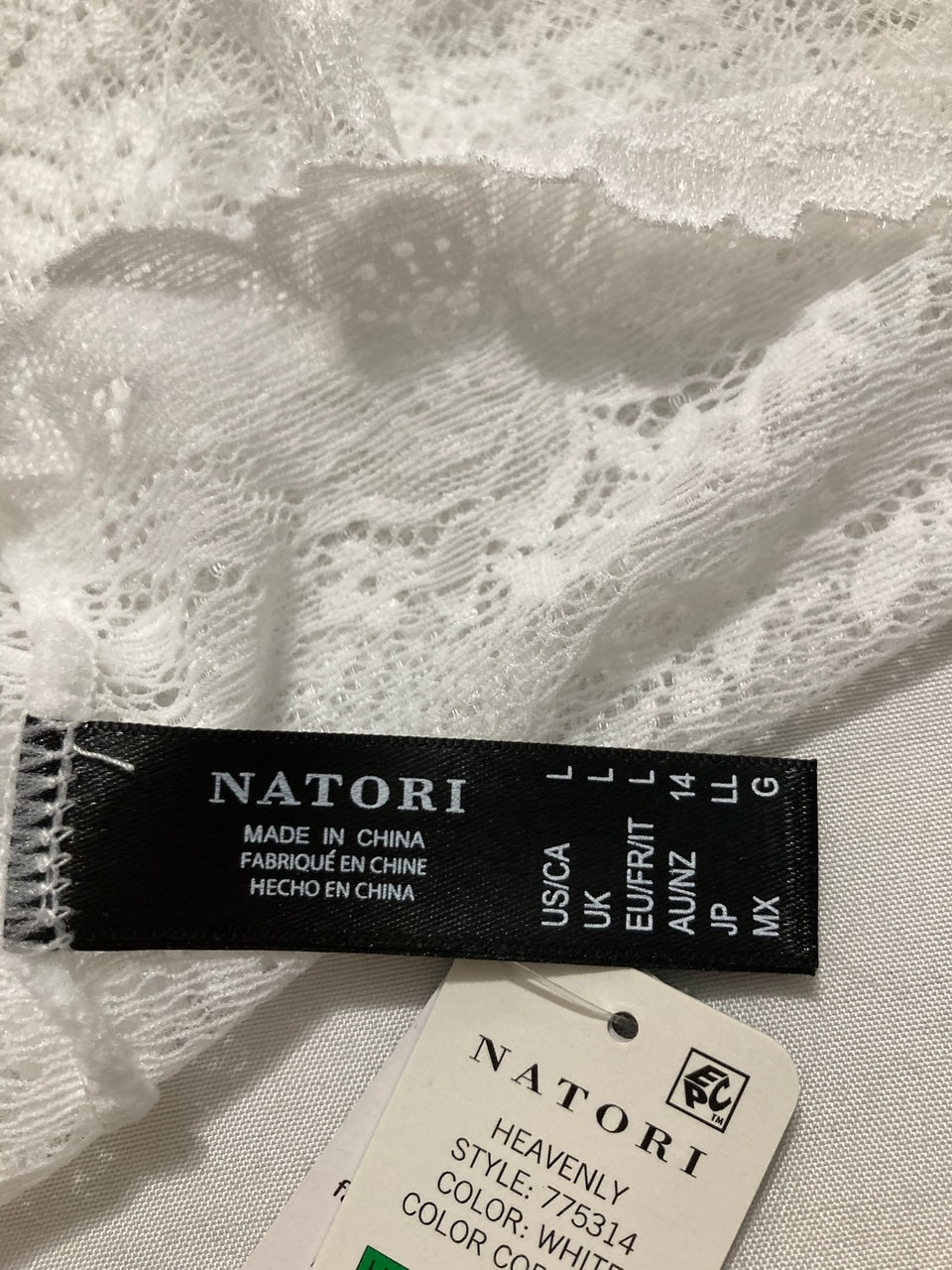 NATORI Heavenly Lace Boyshort WHITE L