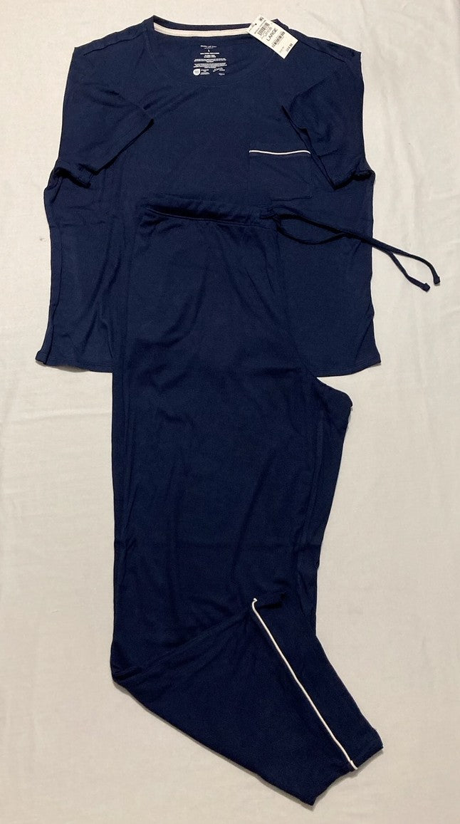 STATE OF DAY Heather Ribbed-Knit Navy Blaze L DARK BLUE LARGE