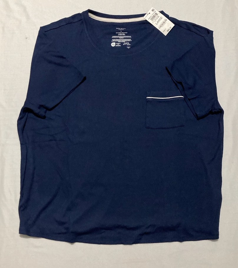 STATE OF DAY Heather Ribbed-Knit Navy Blaze L DARK BLUE LARGE