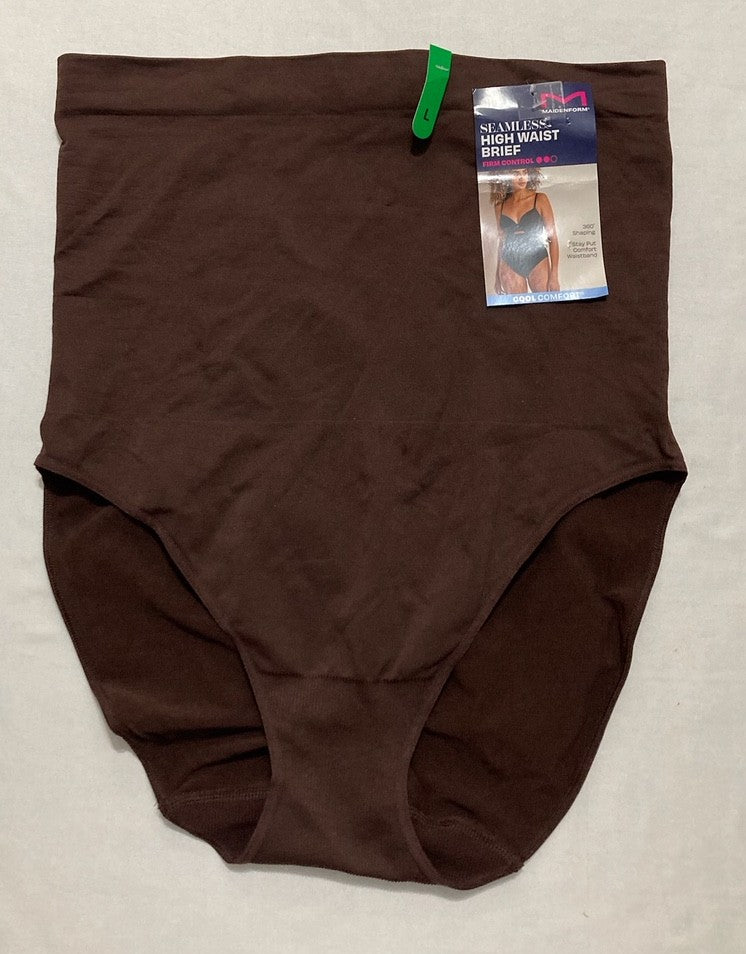 MAIDENFORM Seamless Shapewear, Tummy Control High-waist Brief BROWN L