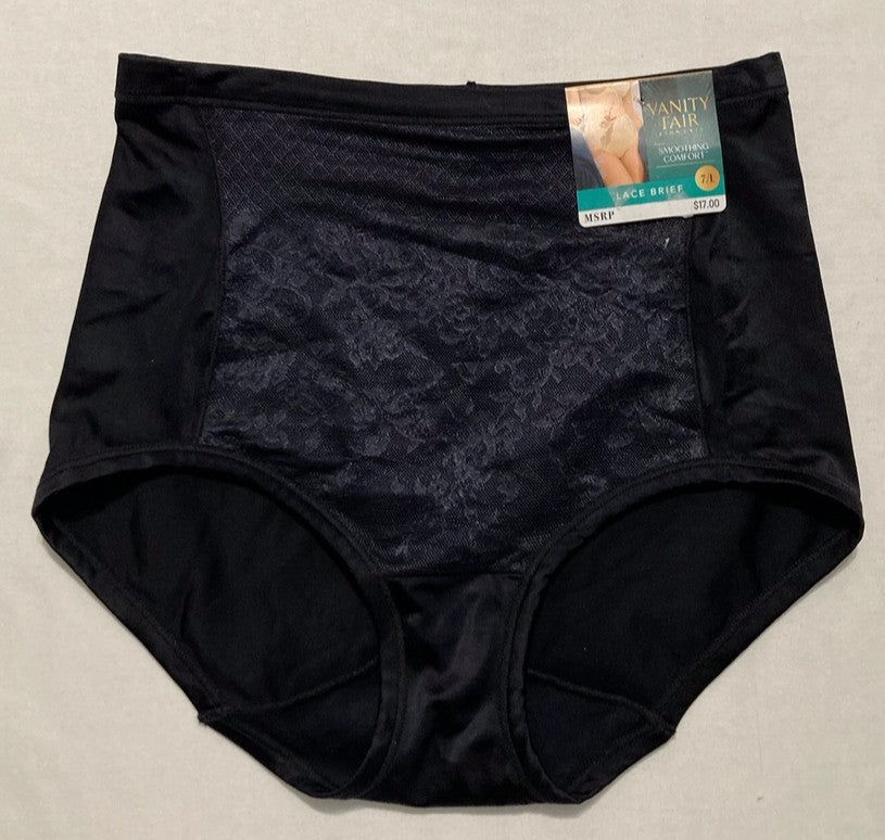 VANITY FAIR Smoothing Comfort Brief Panties BLACK L