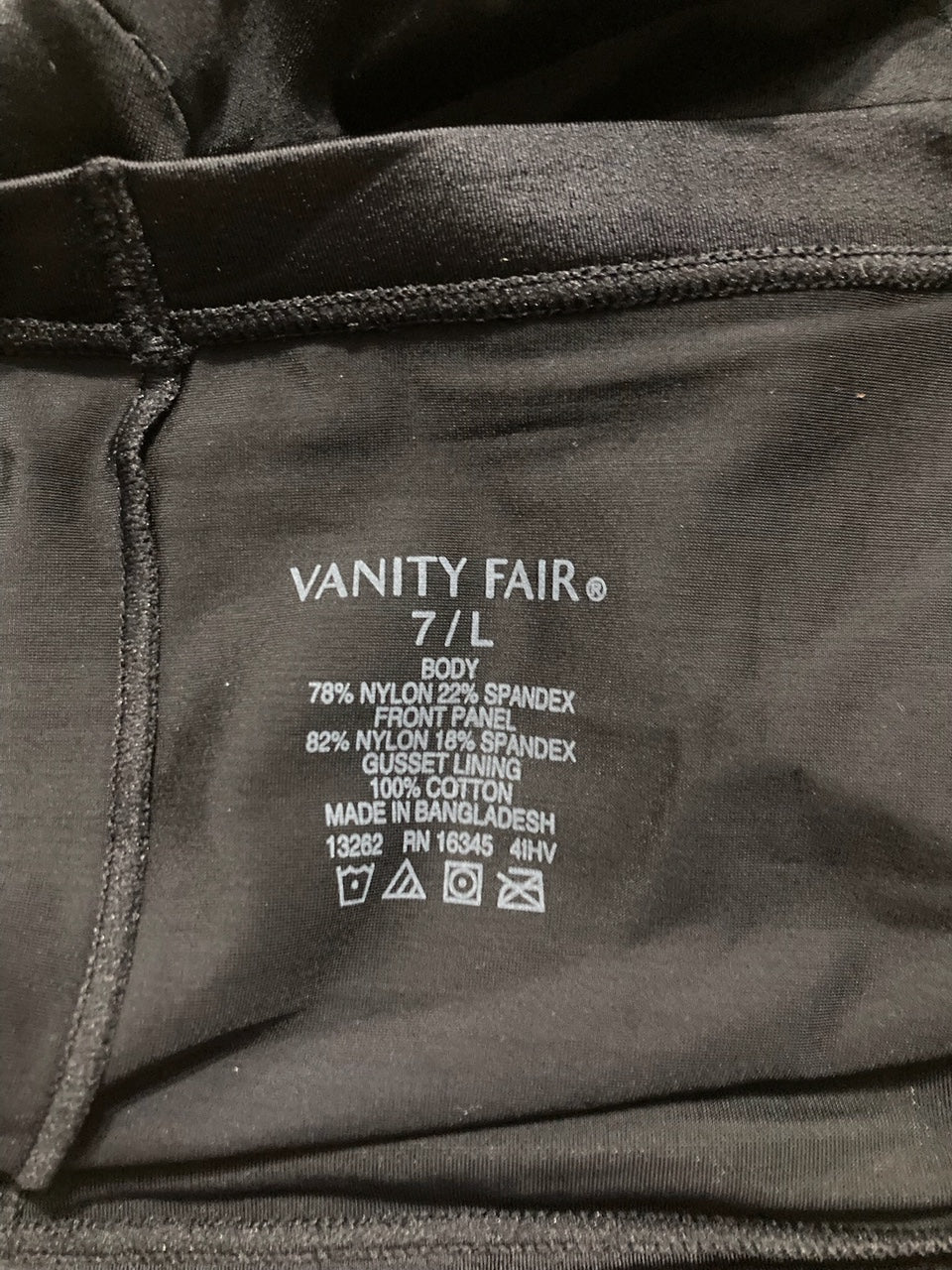 VANITY FAIR Smoothing Comfort Brief Panties BLACK L