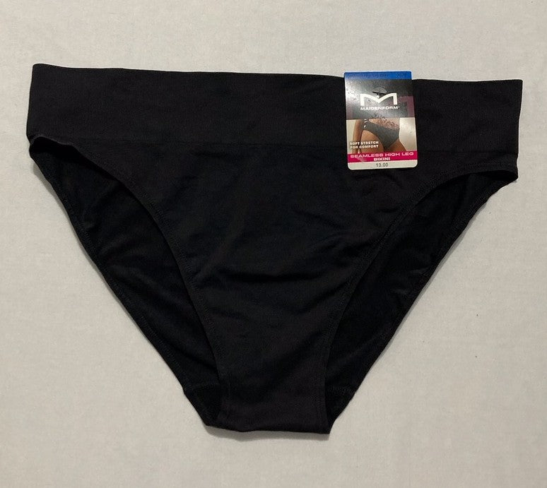 MAIDENFORM Bikini Seamless Underwear Womens Soft and Smooth Panties BLACK XL
