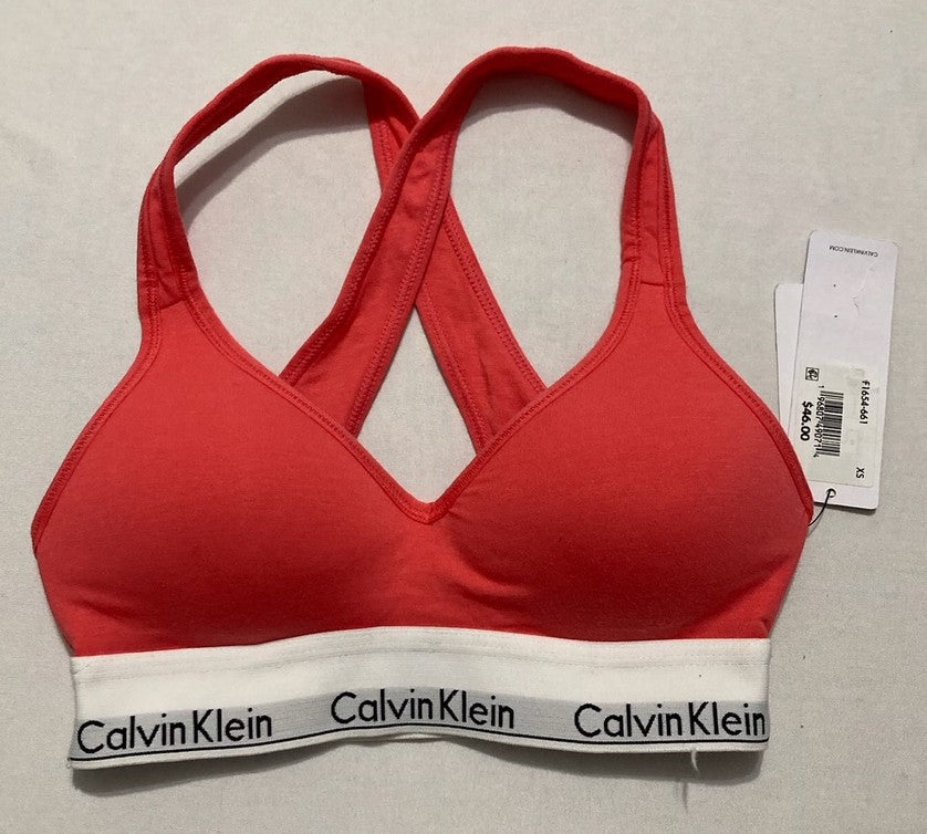 CALVIN KLEIN Modern Cotton Padded Bralette RED XS