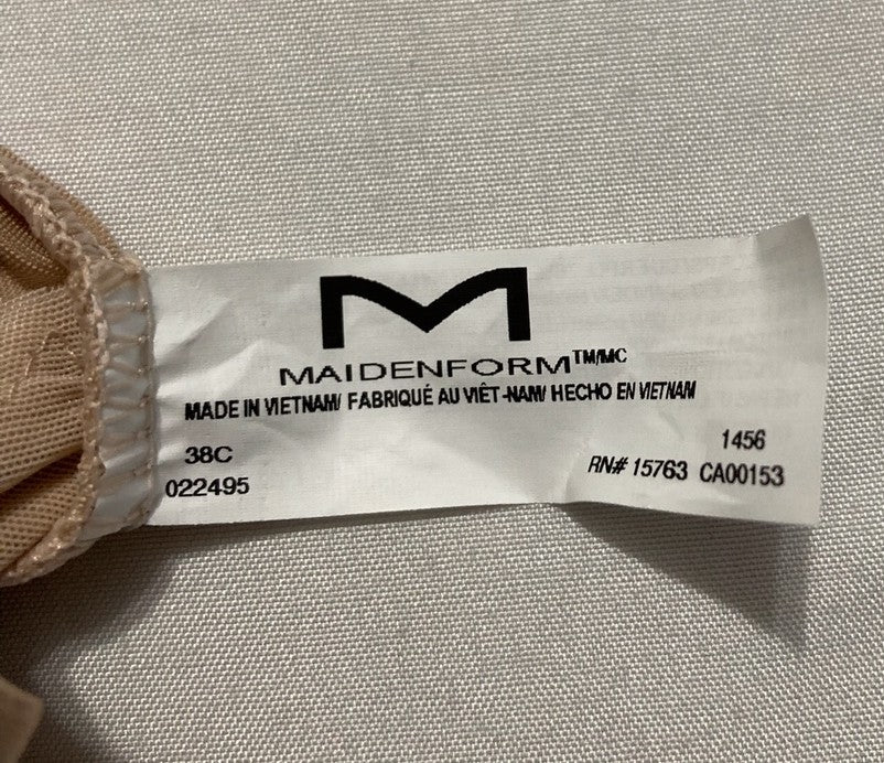 MAIDENFORM Ultra Firm Body Shaper With Built-in Underwire Bra NUDE 38C